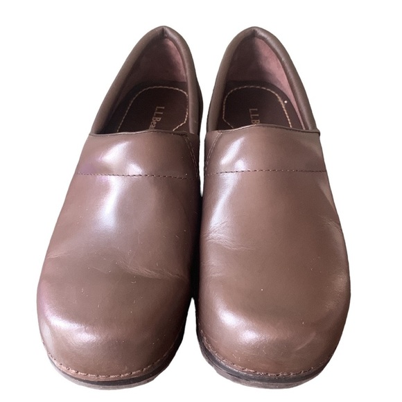 Lands End Brown Leather Slip On Slip Resistant Professional Clogs‎ Shoes Size 10 - Picture 3 of 9